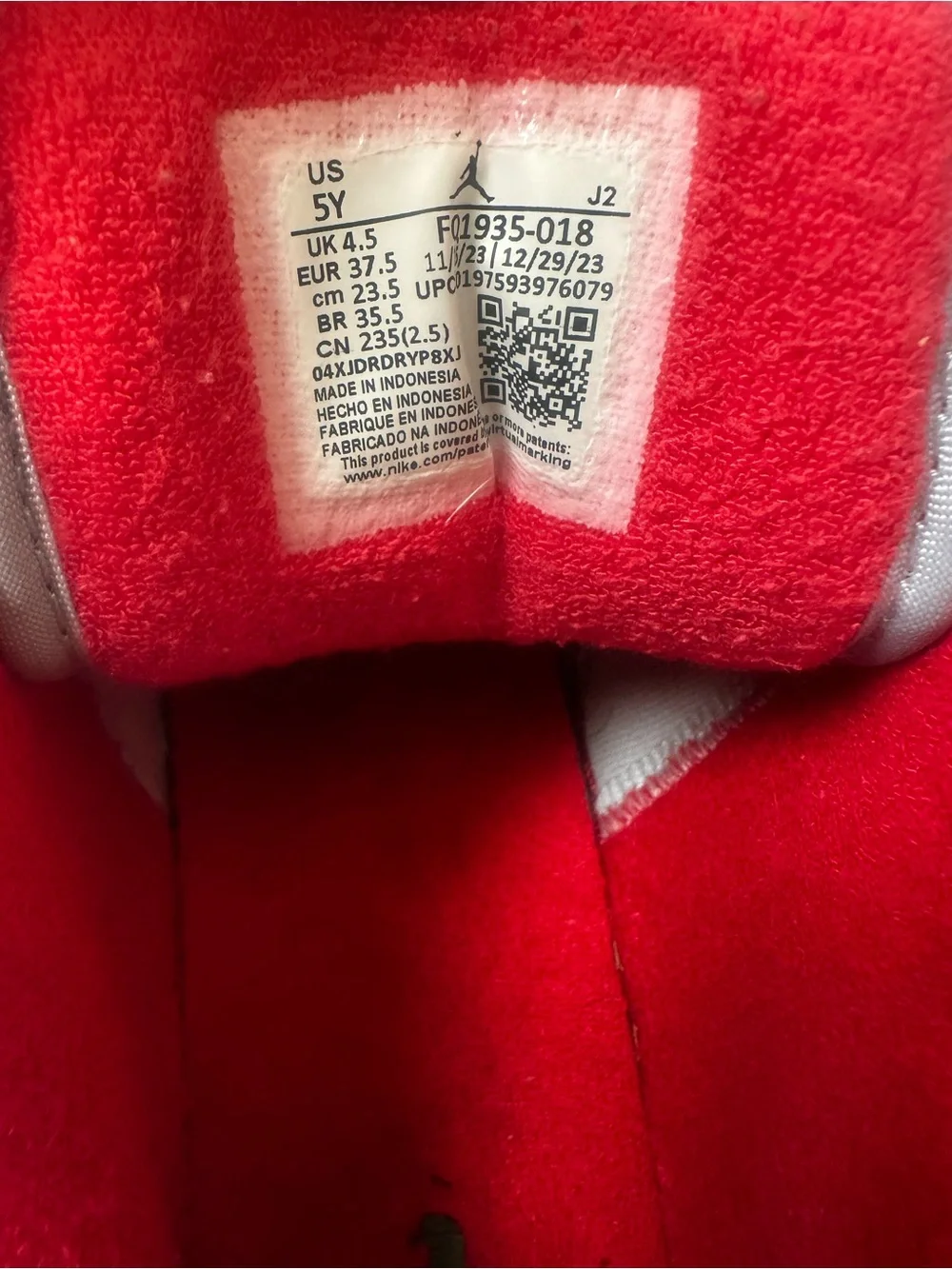 Nike Jordan 1 Low SE Kids Shoes Gatorade Red and Grey  (US 5Y)